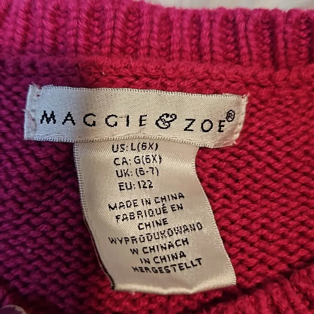 Maggie & Zoe Girls Pink Heart Print Sweater Dress
